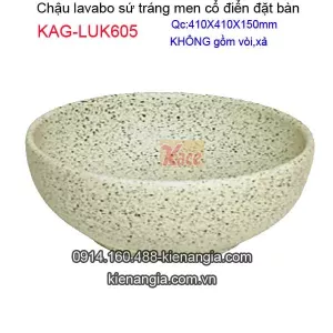 Chậu lavabo sứ mỹ thuật đặt bàn KAG-LUK605