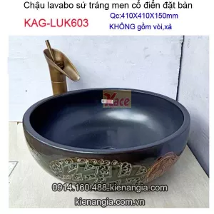 Chậu lavabo sứ mỹ thuật  đặt bàn KAG-LUK603