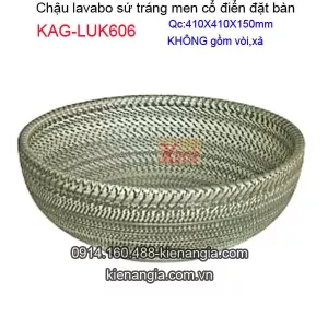 Chậu lavabo sứ mỹ thuật đặt bàn KAG-LUK606