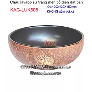 Chậu lavabo sứ mỹ thuật đặt bàn KAG-LUK607