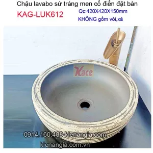 Chậu lavabo sứ mỹ thuật đặt bàn KAG-LUK612