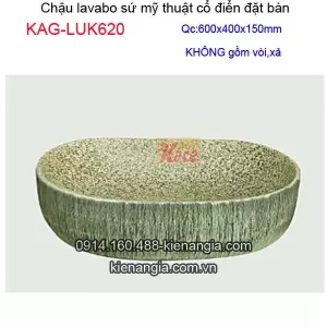Chậu lavabo sứ tráng men đặt bàn KAG-LUK620