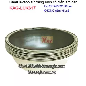 Chậu lavabo sứ tráng men đặt bàn KAG-LUK617