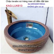 Chậu lavabo sứ mỹ thuật đặt bàn KAG-LUK613