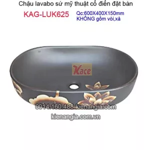 Chậu lavabo sứ tráng men đặt bàn KAG-LUK625