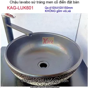 Chậu lavabo sứ tráng men đặt bàn KAG-LUK601
