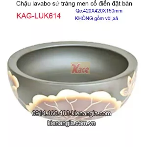 Chậu lavabo sứ tráng men đặt bàn KAG-LUK614
