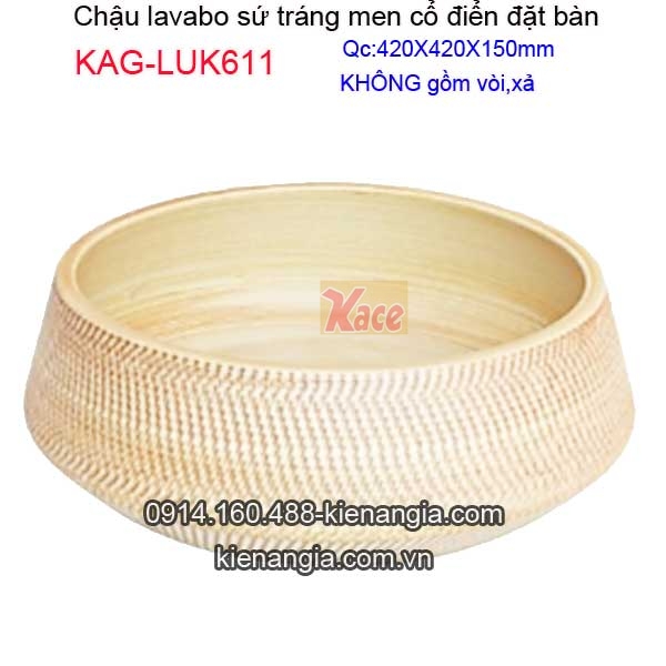 KAG-LUK611-Chau-lavabo-su-trang-ment-co-dien-dat-ban-KAG-LUK611