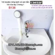 Vòi lavabo vó hoa sen nóng lạnh Caesar-B136C