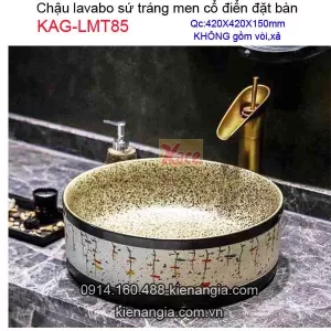 Chậu lavabo mỹ thuật sứ tráng men KAG-LMT85