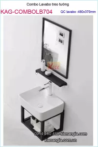 Combo chậu lavabo treo khung giá rẻ KAG-ComboLB704