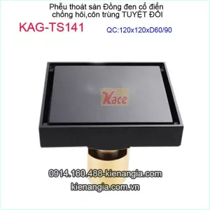PThoát sàn đồng đen cổ điển 120x120xD60-90-KAG-TS141
