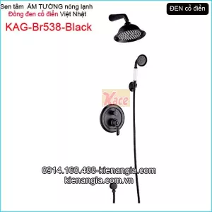 Sen tắm âm tường nóng lạnh đồng đen cổ điển KAG-Br538-Black