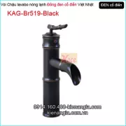 Vòi lavabo nóng lạnh cổ điển đồng màu đen KAG-Br519-Black