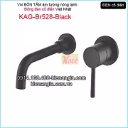 Vòi chậu âm tường đồng đen cổ điển KAG-Br528-Black