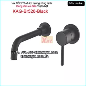 Vòi chậu âm tường đồng đen cổ điển KAG-Br528-Black