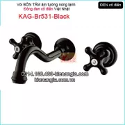 Vòi chậu âm tường đồng đen cổ điển KAG-Br531-Black
