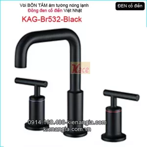 Vòi chậu âm tườngđồng đen cổ điển KAG-Br532-Black