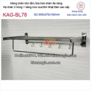 Máng khăn 2 tầng xếp bồn tắm inox sus304 sáng bóng VIỆT NHẬT KAG-BL78