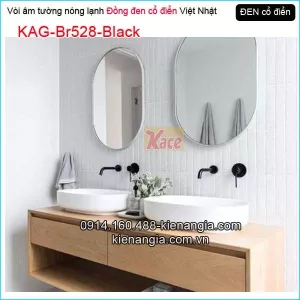 Vòi đồng cổ điển màu đen âm tường nóng lạnh KAG-Br528-Black
