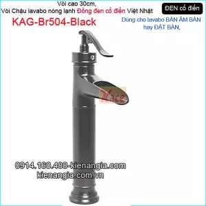 Vòi chậu lavabo đặt bàn,bán âm bàn đồng đen cổ điển KAG-Br504-Black