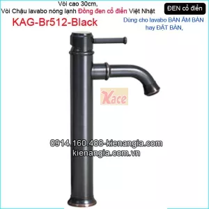 Vòi chậu lavabo đặt bàn,bán âm bàn đồng đen cổ điển KAG-Br512-Black