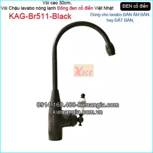Vòi chậu lavabo đặt bàn,bán âm bàn đồng đen cổ điển  KAG-Br511-Black