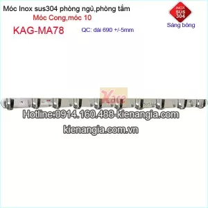Móc 10 móc dẹt ,móc cong inox KAG-MA78
