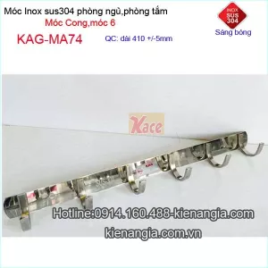 Móc 6 móc dẹt ,móc cong inox KAG-MA74