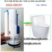 Xả 2 nhấn bồn cầu liền khối chiều cao phổ biến 20cm KAG-XBC91