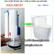 Xả 2 nhấn bồn cầu liền khối chiều cao phổ biến 20cm KAG-XBC91
