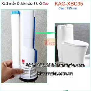 Xả 2 nhấn tốt bồn cầu 1 khối cao 25cm KAG-XBC95