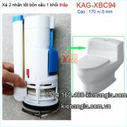Xả 2 nhấn tốt bồn cầu 1 khối Lùn 17cm KAG-XBC94