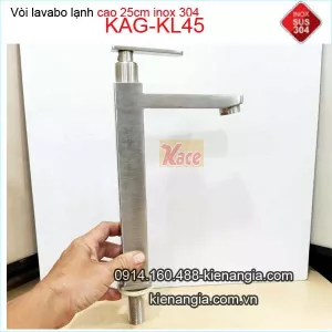Vòi lavabo vuông 25cm inox304 KAG-KL45