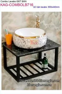 Combo chậu lavabo đặt bàn giá rẻ KAG-ComboLB716