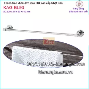 Thanh treo khăn đơn inox sus304 Việt Nhật KAG-BL93