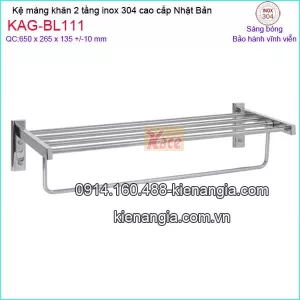 Kệ máng khăn 2 tầng bồn tắm inox sus304 Việt Nhật AG-BL111
