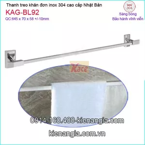 Thanh treo khăn đơn vuông  inox sus304 Việt Nhật KAG-BL92