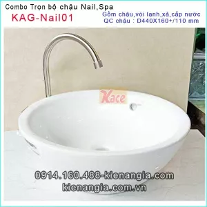 Combo trọn bộ chậu NAIL,SPA tròn KAG-Nail01