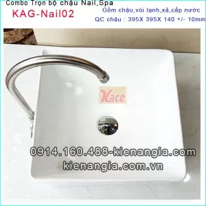 Combo trọn bộ chậu NAIL,SPA vuông KAG-Nail02