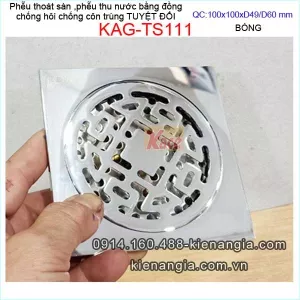 Phễu thu sàn chống côn trùng 100X100 D49-D60 KAG-TS111