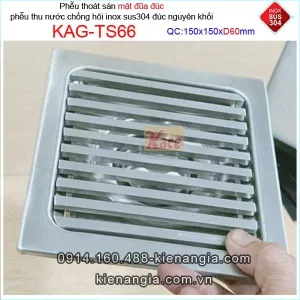 Thoát sàn mặt đũa đúc cao cấp inox sus304 15x15xD60 KAG-66
