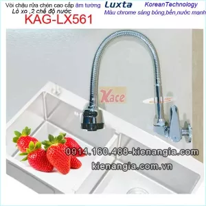 Vòi chậu rửa chén âm tường lò xo 2 chế độ Luxta Korea KAG-LX561 BM2026
