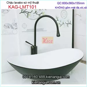 Lavabo mỹ thuật màu đen trắng KAG-LMT101