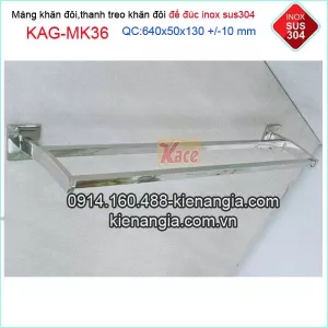 Treo khănđôi đế đúc inox 304 KAG-MK36