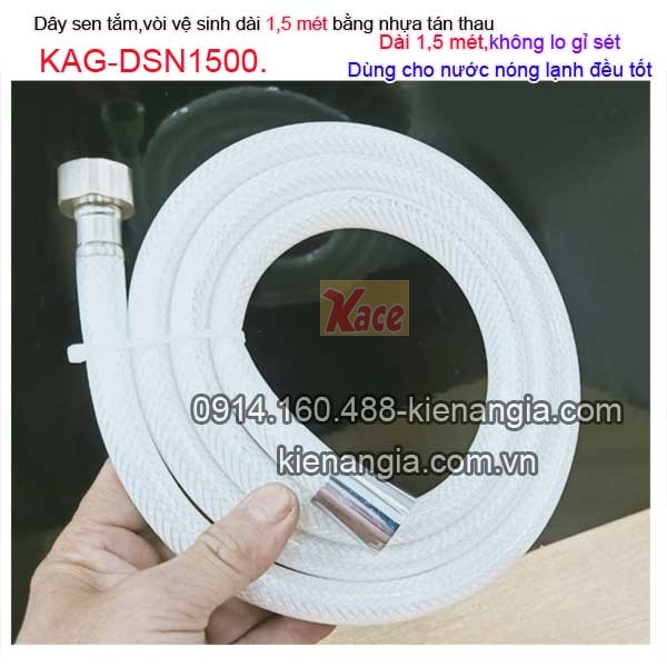 Dây sen tắm,dây vòi vệ sinh dài 1,5m bằng nhựa KAG-DSN1500