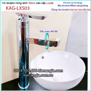 Vòi lavabo đặt bàn cao cấp đầu xoay 360 độ Luxta KAG-LX503 BM2026