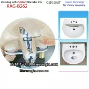 Vòi lavabo 2 chân nóng lạnh lavabo treo tường Caesar KAG-B262C