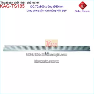 Thoát sàn chữ nhật mỹ thuật inox 304 70x800xD60-KAG-TS185