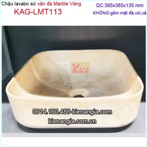 Lavabo CHỮ NHẬT vân đá Marble vàng nâu KAG-LMT113